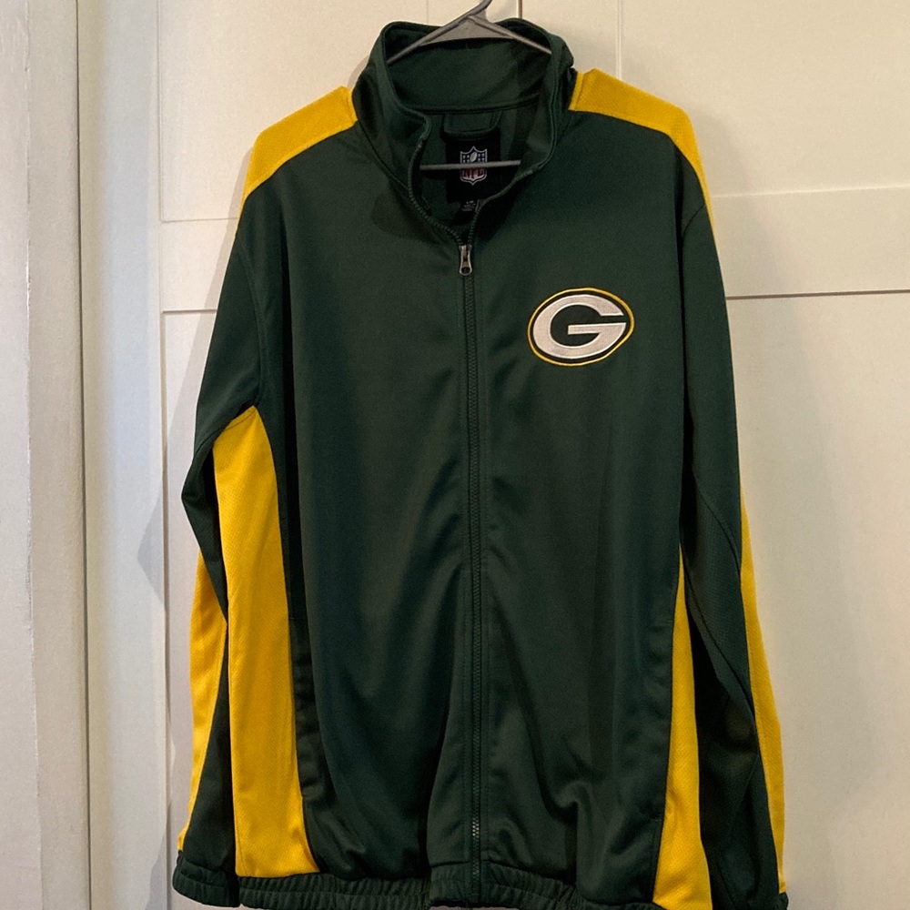 NFL Green Bay Packers Track Jacket Mens Large Green Gold Full Zip G-III Apparel